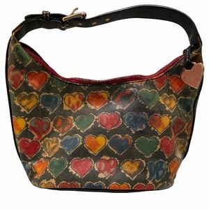 Y2K-Era Vintage Dooney & Bourke Multicolor Heart Shoulder Bag